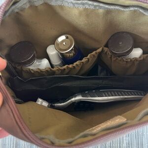 BVLGARI Brown Mens Travel Bag travel essentials included. NWOT. 8"x 7" x2"